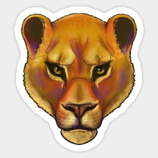 head of a lioness on a transparent background Sticker